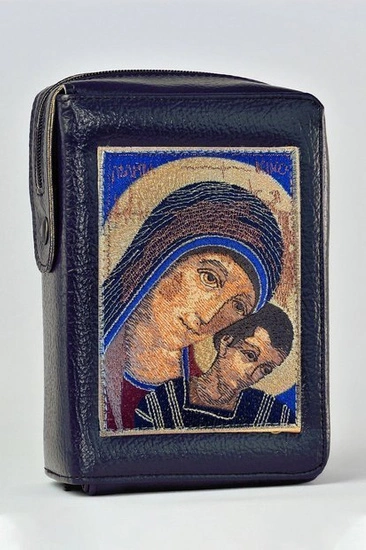 Cover for the Bible with embroidery of Our Lady v2